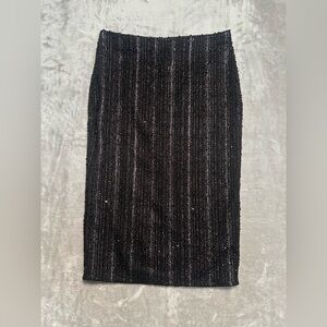 Jennifer Lopez Midi Pencil Skirt Black Sequins Shimmer Women’s Medium Office